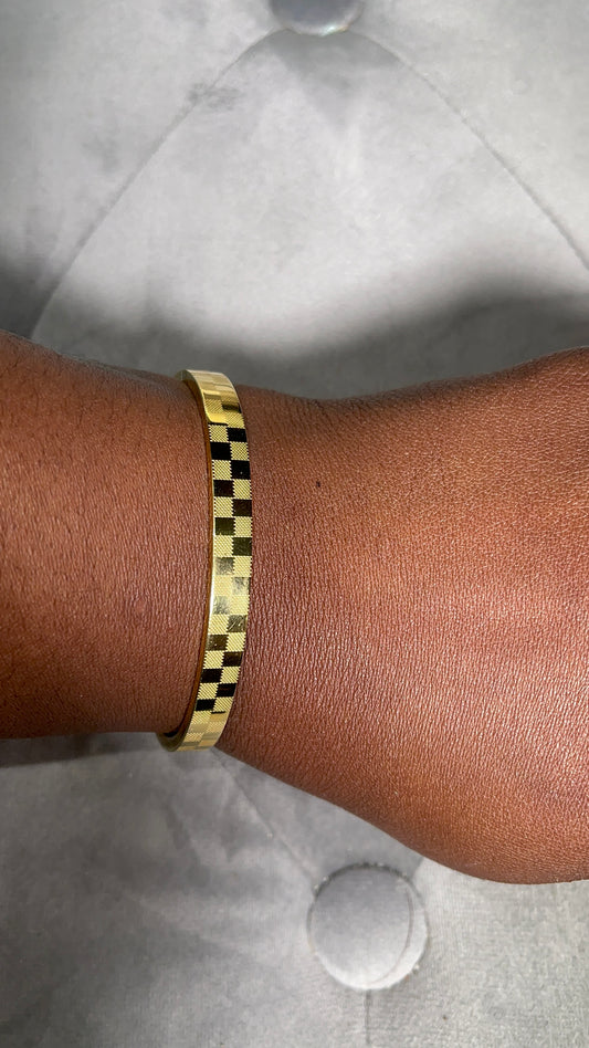 Checkerboard Gold Bracelet